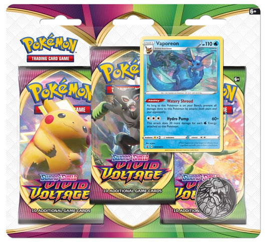 Vivid Voltage Vaporeon Blister Pack (3 packs)